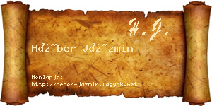 Héber Jázmin névjegykártya
